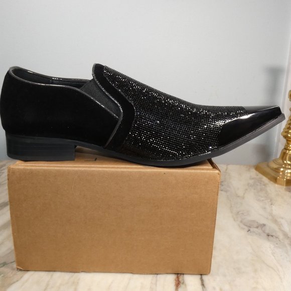 Men\'s Cristiano Sparkling Black Shoes Size 10.5 main image 4